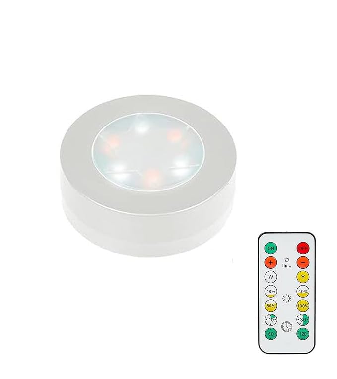 MOUJUCHI LED sous Meuble, Eclairage à Piles avec Télécommandes pour Armoire, Escaliers, Placard, Cuisine