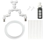Eadabok Reptile Terrariums Misting Accessories kit, Adjustable Dual-Head Reptile Mister Nozzles, with 16ft 1/4 inch Tube, White