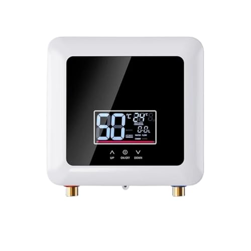 MEIVIYA Calentador De Agua Eléctrico De Temperatura Constante con Pantalla Ancha, Calentador De Agua Instantáneo Sin Tanque, Ducha Rápida(7500W,Nero)