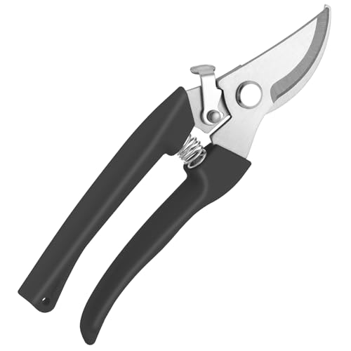Premium Garden Shears, Curve Garden Scissors for Plant, Tip Pruning Shears for Cutting Flowers, Hedge Shear for Cutting Flowers Trimming Plants Bonsai Fruits Picking (Black)