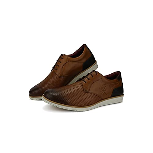 Sapato Oxford Casual Masculino Elite Couro Premium cor:Marrom;Tamanho:42