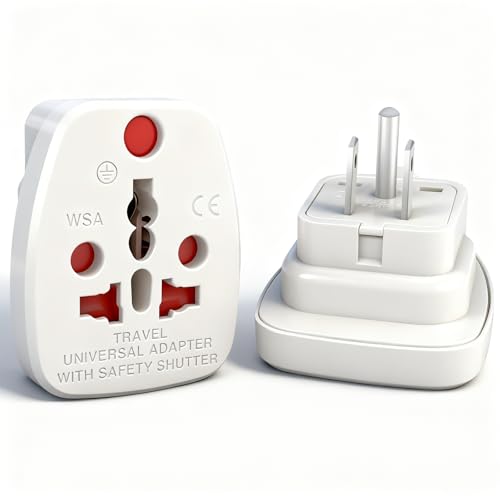2 Pièces Adaptateur Prise USA, Adaptateur France vers USA, Adaptateur USA pour Les États-USA A/B, UK G, Afrique du Sud M, Inde D, Europe C&E/F, Australie I,...