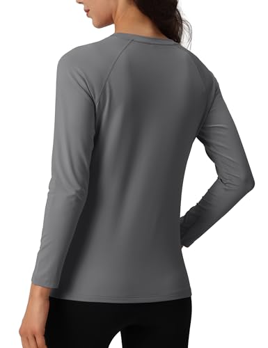 TACVASEN Women's Thermal Shirts Lightweight Fleece Lined Long Sleeve Winter Base Layer Undershirt for Workout3