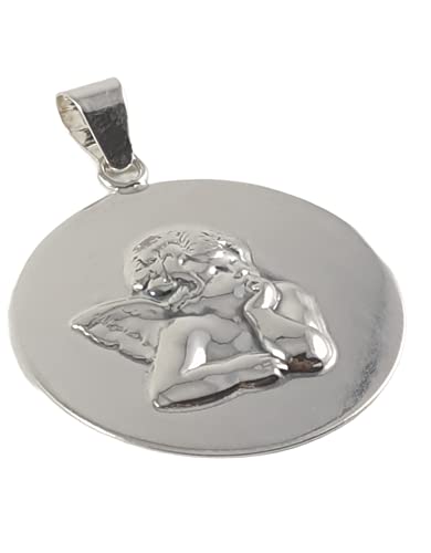 desconocido Colgante Plata Medalla de Ángel 40mm