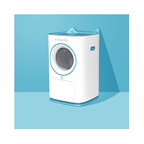 TOMYEUS Arenero Gatos Innovador Caja de Arena automática de Gato Inteligente Limpieza automática Limpieza eléctrica Gato Aseo Anti-Olor, Totalmente Cerrado Grande Caja de Arena (Color : Blue)