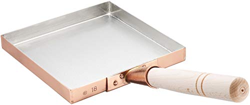 Marushin Copper Pot, Egg Yaki, Copper, 7.1 inches (18 cm), Kanto Type, For Thin Baking