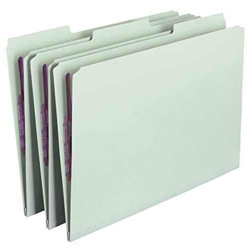 Smead Pressboard Fastener File Folder with SafeSHIELD Fasteners, 2 Fasteners, 1/3-Cut Tab, 1