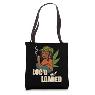 Black Woman With Locs Smoking Weed / Blunt Camo Hat 420 Tote Bag