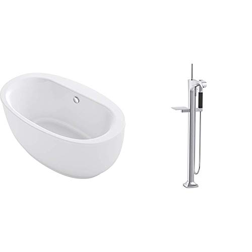 KOHLER SUNSTRUCK® K-24002-0 60" FREESTANDING BATH WITH FLUTED APRON AND MARGAUX® K-T97331-4-CP FREESTANDING TUB FILLER ALL-IN-ONE KIT KOHLER SUNSTRUCK® K-24002-0 60" FREESTANDING BATH WITH FLUTED APRON AND MARGAUX® K-T97331-4-CP FREESTANDING TUB FILLER ALL-IN-ONE KIT
