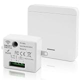 Kit interrupteur sans fil pour lumière avec récepteur 10A 230V, commande radio 433 MHz, portée jusqu'à 50 m, interrupteur mural sans fil pour lampe, couloir, garage, chambre, installation facile