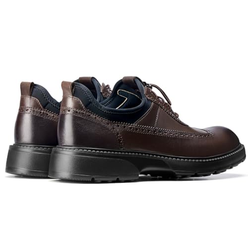 Image of Men's Dress Shoes Casual Genuine Leather Wingtip Oxford Shoes Comfort Formal Business Wedding Derby Sneakers
