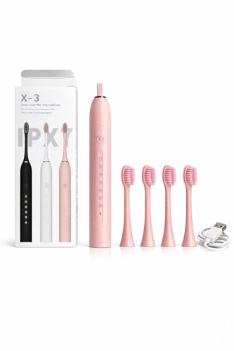 Image of Sonic Electric Toothbrushes USB Rechargeable Ultrasonic Tooth Brush with 4 Brush Heads 6 Cleaning Modes and Smart Timer IPX7 Waterproof Cleaning Toothbrushes for Adults and Kids