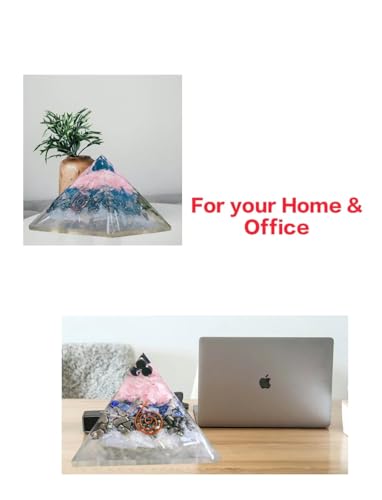Image of Certified Millionaire Money Magnet Pyramid for Wealth Prosperity & Abundance | Pyrite Rose Quartz Lapis Lazuli Black Onyx Copper Coil on Selenite Base | Self Charging Vastu Feng Shui Crystal