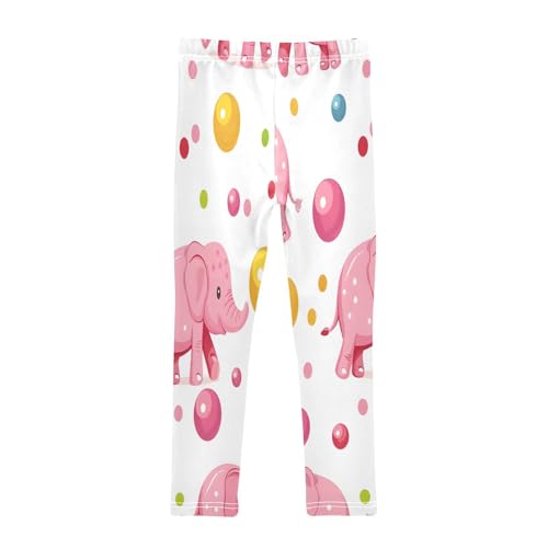 Toddler Girls Leggings Printed Yoga Pants Leggings Pink Circus Elephant and Balls for Kids2