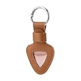 ポータブル保護ピックホルダー三角形状収納ケースギターバッグ実用的なコンテナ PU テクスチャギターピックケースキーホルダー