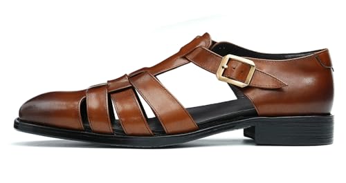 Santimon Mens Sandals Leather Dress Casual Shoes - Stylish Fashion Summer Fisherman Sandals with Adjustable Buckle & Breathable for Business2