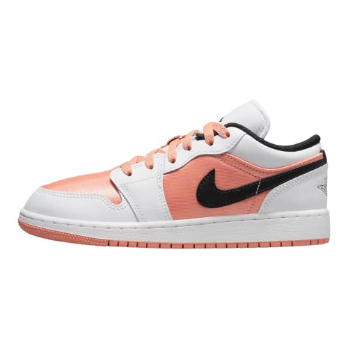 Nike girls Jordan 1 Low GS Shoes, Lt Madder Root/Black-white, 5 Big Kid