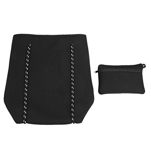 Bolso de Playa de Neopreno Perforada Gran Capacidad Elegante con Bolso pequeño Colgante para Mujeres Compras de Viajes al Aire Impermeable Llevar Todos los Elementos Esenciales (Negro)