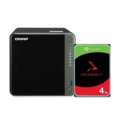 Image of QNAP 4 Bay NAS with 12TB Storage Capacity, Preconfigured RAID 5 Seagate IronWolf Drives Bundle, 2.5GbE Ports (TS-453D-4G-44R-US)