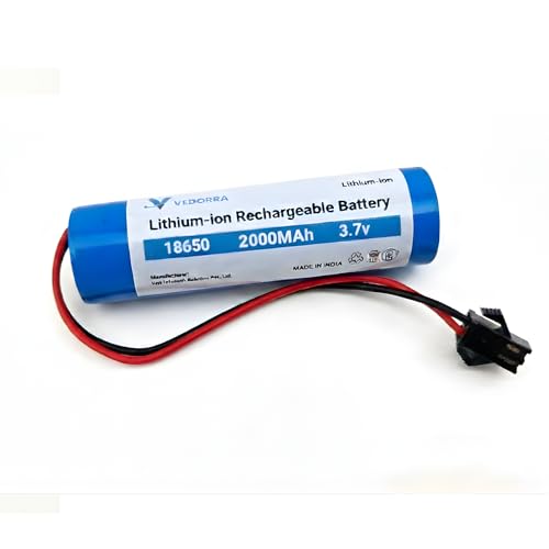 Image of 3.7V 18650 Lithium-Ion Rechargeable Battery for RC Toys & Electronics, JST 2-Pin Connector, Built-in Protection Circuit (2000MAHBLACK)