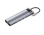 Baseus 11-in-1 Type-C Hub, Metal Gleam Series, Dual HDMI 4K, VGA, USB 3.0, RJ45 LAN, SD/TF Card Reader, 100W PD Charging, Grey
