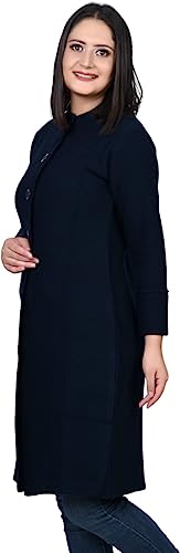Image of TWENTY ME Winter Wear Casual Acrylic Wool Full Sleeve with Pockets Women's Extra Long Cardigans (4328)