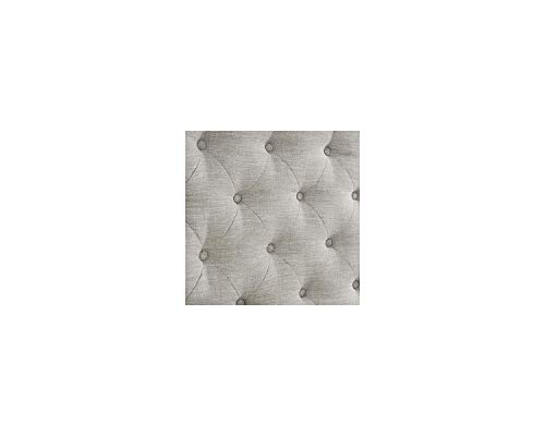 Signature Design by Ashley Jerary Farmhouse Button-Tufted Upholstered Platform Bed, Queen, Light Gray