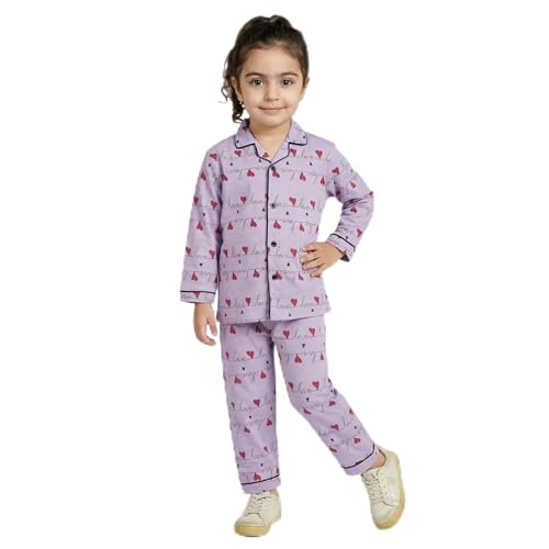 Image of CLAP Kids Cotton Printed Full Sleeves Night Suit