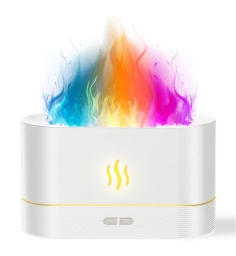Image of Smart Ultrasonic Essential Oil Diffuser,Humidifier with 7 Colors Flame Light,180ml Air Humidifiers for Bedroom,Home,Office-Portable,Auto-Off Aromatherapy Diffuser with 4 Modes Fire Mist