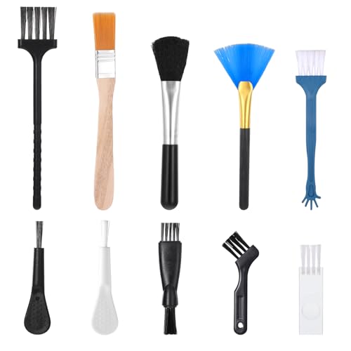 Keyboard Brush 10 Pcs Mini Anti Static Brush Keyboard Cleaning Brushes Kit Nylon Dust Cleaning Brushes for Electronic Devices Computer Motherboard Fans Camera Small Space