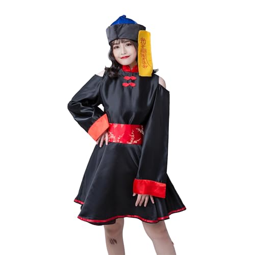 [SVNVIOZ] ハロウィン コスプレ キョンシー 仮装 コスチューム ゾンビ 大人 レディース 女性用 衣装 ワンピース 中国風 人気 イベント用 変装パーティー 文化祭 プレゼント (TypeB-red)