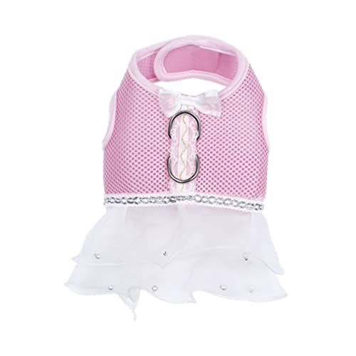 Beaupretty Dog Harness Dress Mesh Fabric Chest Harness Puppy Robe Size s Dog Coat for Walk