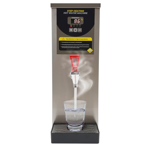 Electric Commercial Water Boiler,2.11 Gallon, 2KW Adjustable Temperature,Stainless Steel, Digital Display, for Restaurants, Offices, Schools (Silver)