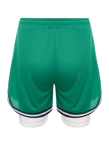 Kids Boys 2 in 1 Running Shorts Active Mesh Basketball Shorts with Pockets Athletic Workout Performance Shorts2