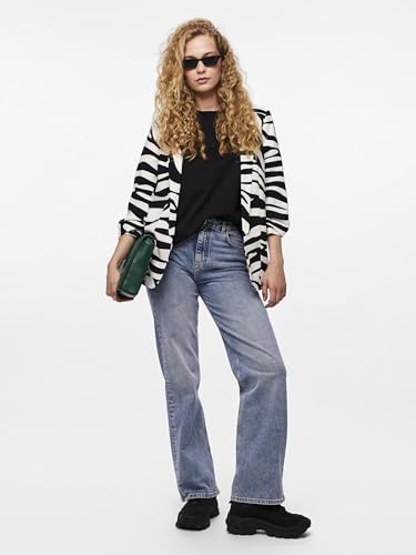 Pieces Pcboss 3/4 Printed Noos Blazer, Nero/Aop:Check, S - 10