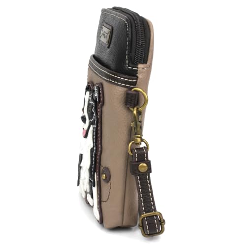 Image of CHALA Dog Collection Cell Phone Crossbody Purse-Women PU Leather /Canvas Multicolor Handbag with Adjustable Strap