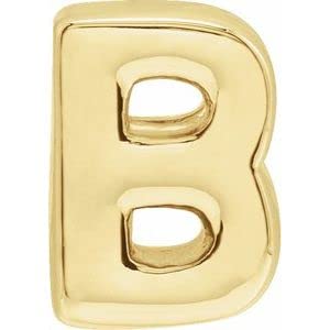 14K Yellow Gold Block Initial B Slide Pendant