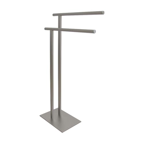 Kingston Brass SCC6038 Edenscape Double L Shape Pedestal Towel-Holder, Brushed Nickel
