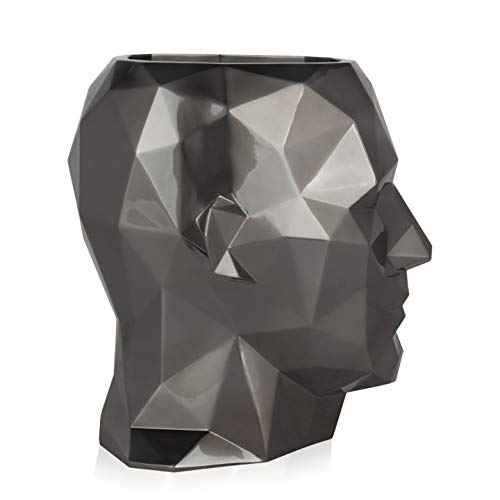 Vase tête d'homme à facettes en céramique sculptée haut de gamme pour bureau