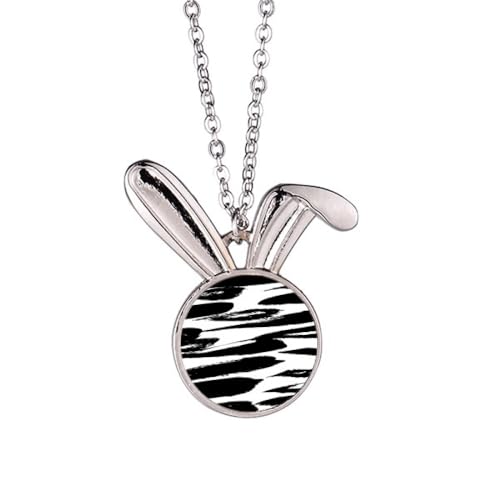 Collier pendentif lapin texturé haute finition inspiré de la peinture chinoise au pinceau