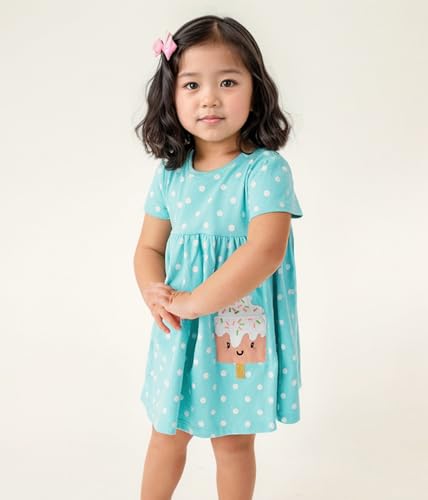 Toddler Girls Short Sleeve Cotton Dress Casual Summer Clothes Swing Sundress2