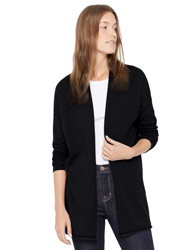 State Cashmere Lightweight Mid-Thigh Cashmere Cardigan 100% Pure Cashmere Sweater Cashmere Wraps for Women (Black, Medium)