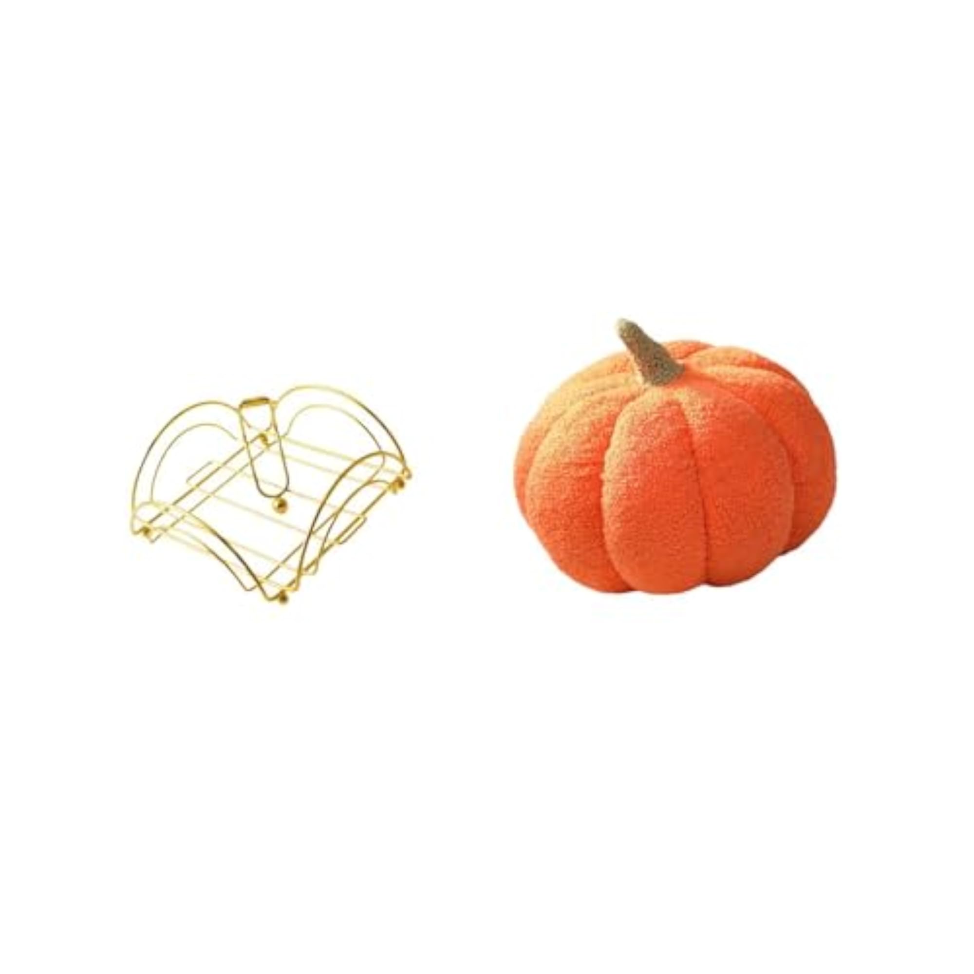 Weighted Arm Napkin Dispenser with Plush Pumpkin Pillow