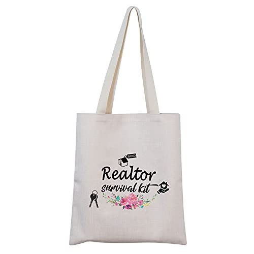 TSOTMO Real Estate Agent Canvas Tote Bag Gifts Realtors Gift Realtor Tumbler Gift Realtor survival kit Canvas Tote Bag Real Estate Gifts (Realtor Canvas)