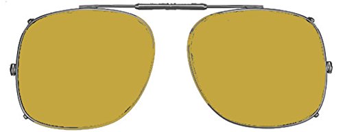 Visionaries Polarized Clip on Sunglasses - Square - Gun Frame - 53 x 45 Eye