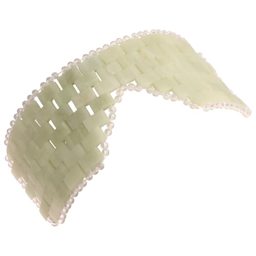 Jade-Augenmaske,100% natürlicher Edelstein,Wiederverwendbare kühlende Gesichtsmaske,Kopfschmerz- und Migräne-Maske für Heiß-Kalt-Therapie zur Reduzierung von Falten,Schwellungen,Migräne(Hellgrün)