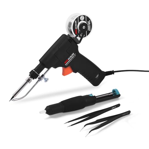 Soldering Iron Kit Electric Solder Guns Set 80W Precision Electronics Tools for Jewelry Making, Stained Glass, PCB Wire Repair, Adjustable 500-896°F, One-Handheld Automatic Send Tin Feed