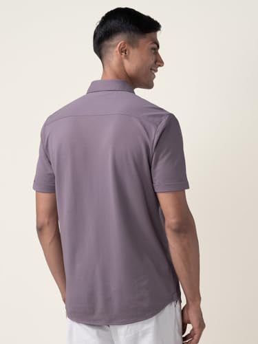 Image of DaMENSCH Men's Constant All-Degree Half Sleeve Regular fit Shirt, Pique Textured, Thermoregulating Cotton Blend, Recycled Fabric Shirts Stylish