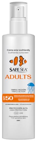 crema anti medusas online - en Ofertas 2 SAFE SEA - Spray Solar Protección Medusas SPF 50 - Fórmula Vegana - Muy Resistente al Agua y con Alta Protección Solar para Adultos - Adaptado...