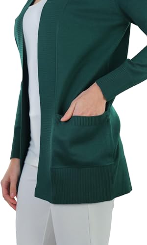 Image of ToBeInStyle Women's Long Sleeve Rib Banded Open Sweater Cardigan